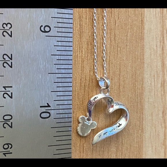Disney 925 silver open heart necklace with Mickey - Picture 3 of 11